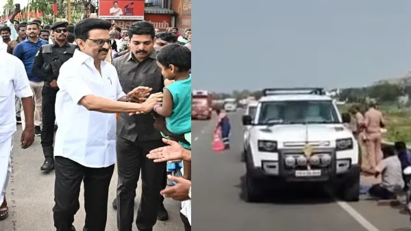 முதல்வர் ஸ்டாலின் சென்ற காரின் டயர் வெடித்தது.. திண்டுக்கல் டூ மதுரை செல்லும் வழியில் பரபரப்பு