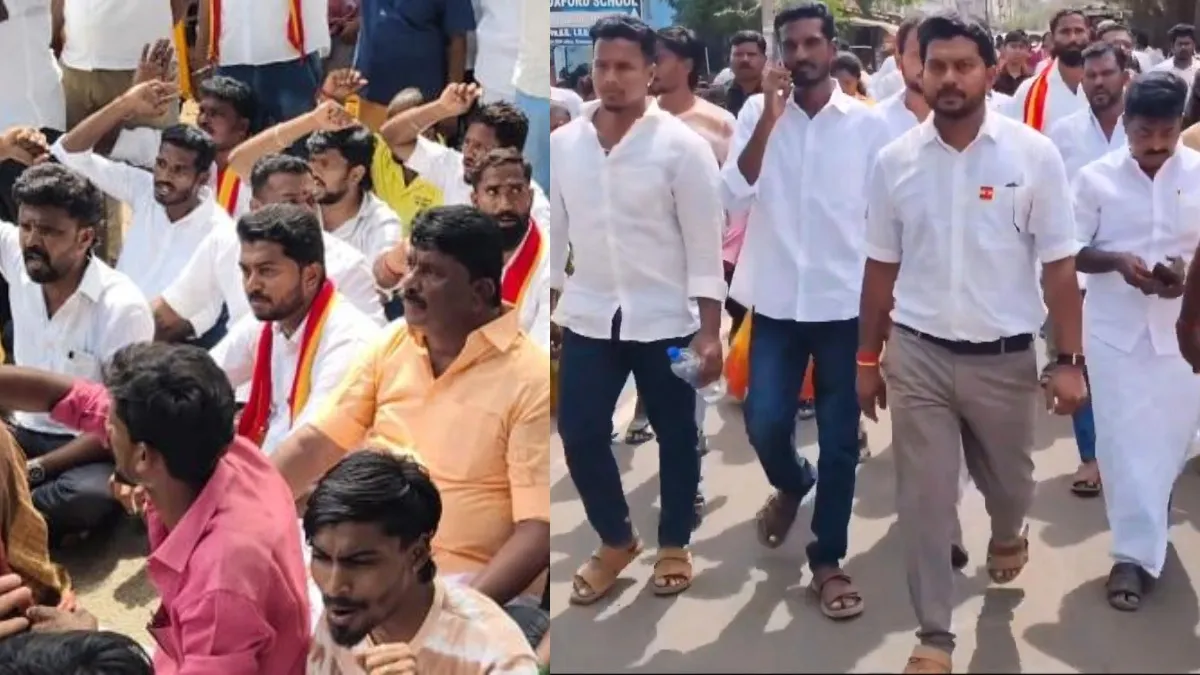 விஜய்க்கு ஓட்டு போடனும்.. முதியவர் சொல்லியும் காங்கிரஸ்க்கு குத்திய அதிகாரிகள்? காரைக்குடியில் மறியல்