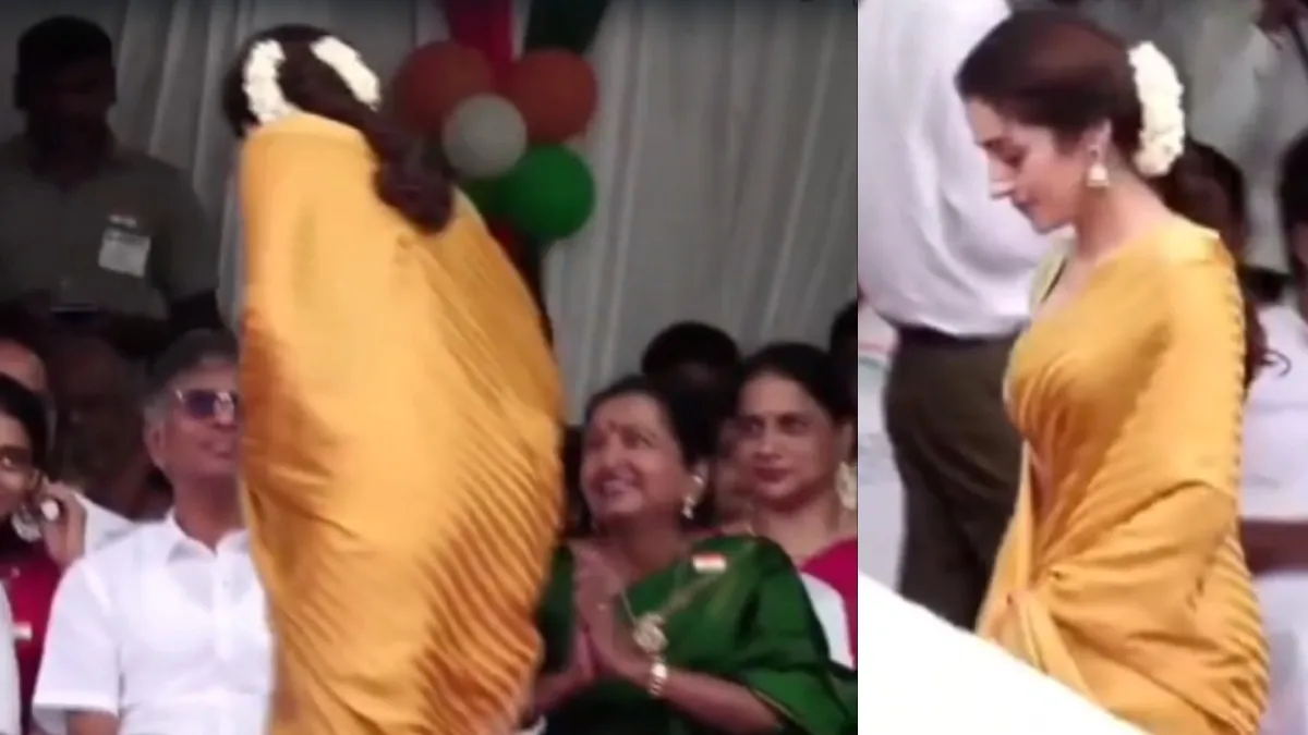 வணக்கம் வைத்த நடிகை த்ரிஷா.. கண்டுகொள்ளாத எஸ்.ஏ.சந்திரசேகர்.. சுதந்திர தின விழாவில் நடந்தது என்ன?