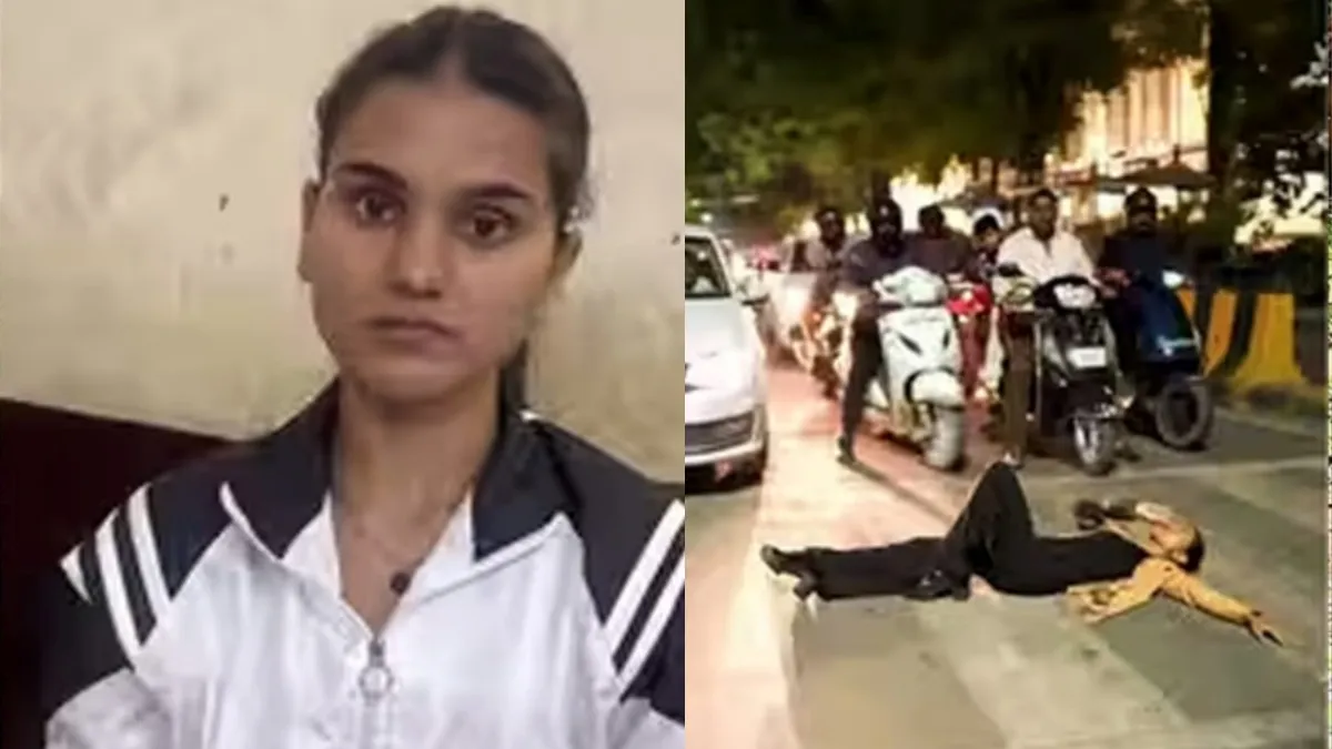 லென்டர்ன் சிக்னலில் நடுரோட்டில் ஹாயாக காலை நீட்டி படுத்த இளம்பெண்.. அடுத்த நிமிடமே நடந்த ட்விஸ்ட்