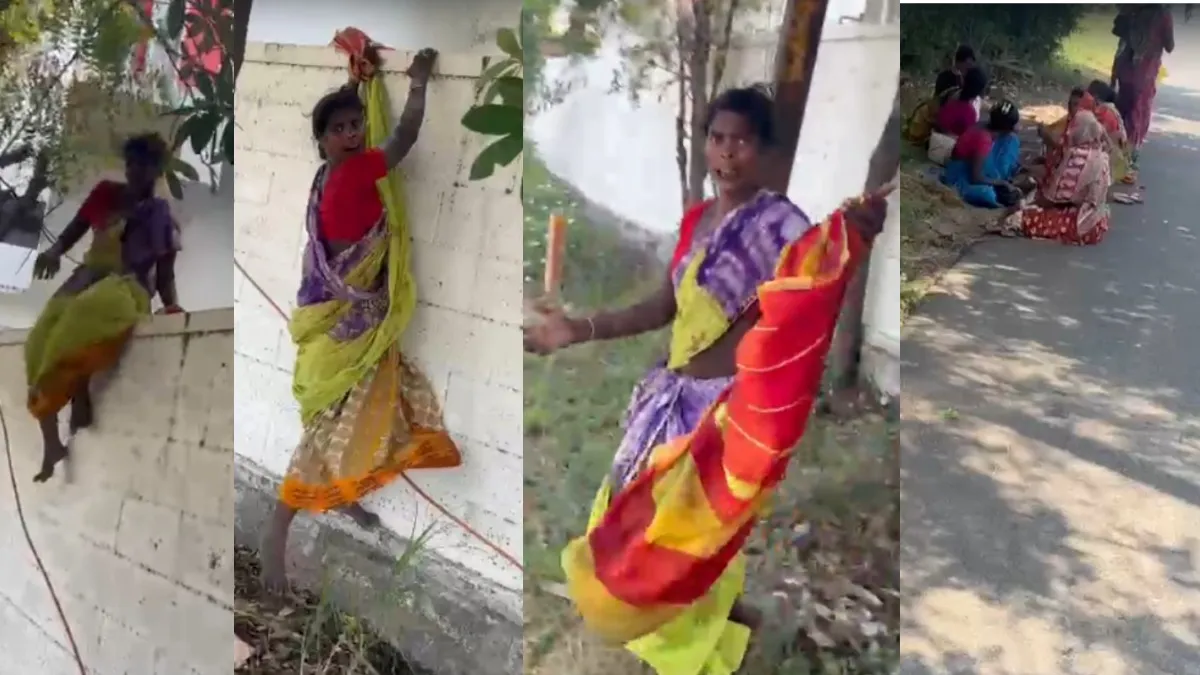 சூலூரில் வீட்டின் சுவர் ஏறி குதித்துத் தப்பிய வடமாநிலப் பெண்! யார் அந்த கும்பல்! வைரலாகும் வீடியோ!