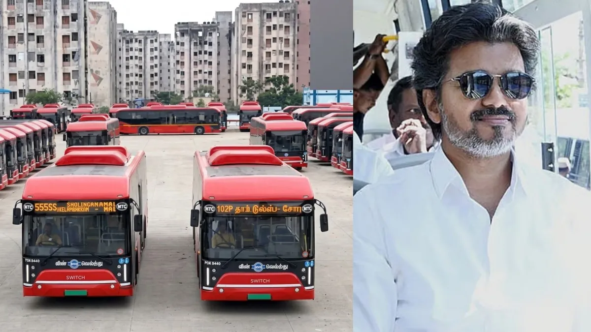 கிரீன் சென்னை! 750 ஏசி மின்சார பேருந்துகளை தொடங்கி வைக்கிறார் முதல்வர் விஜய்!