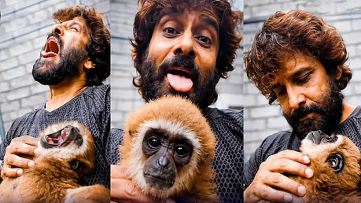 நடிகர் விக்ரம் குரங்குடன் வீடியோ .. ஈரோடு தொழில் அதிபர் மீது பாய்ந்த வழக்கு