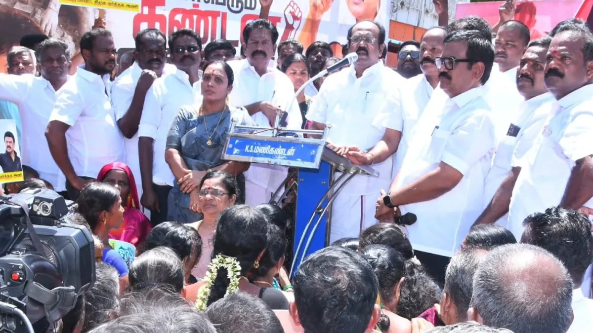 “ஏழை பட்டாசு தொழிலாளர்களின் வயிற்றில் அடிக்கிறது தவெக அரசு”- ஆர்ப்பாட்டத்தில் தங்கம் தென்னரசு பேச்சு