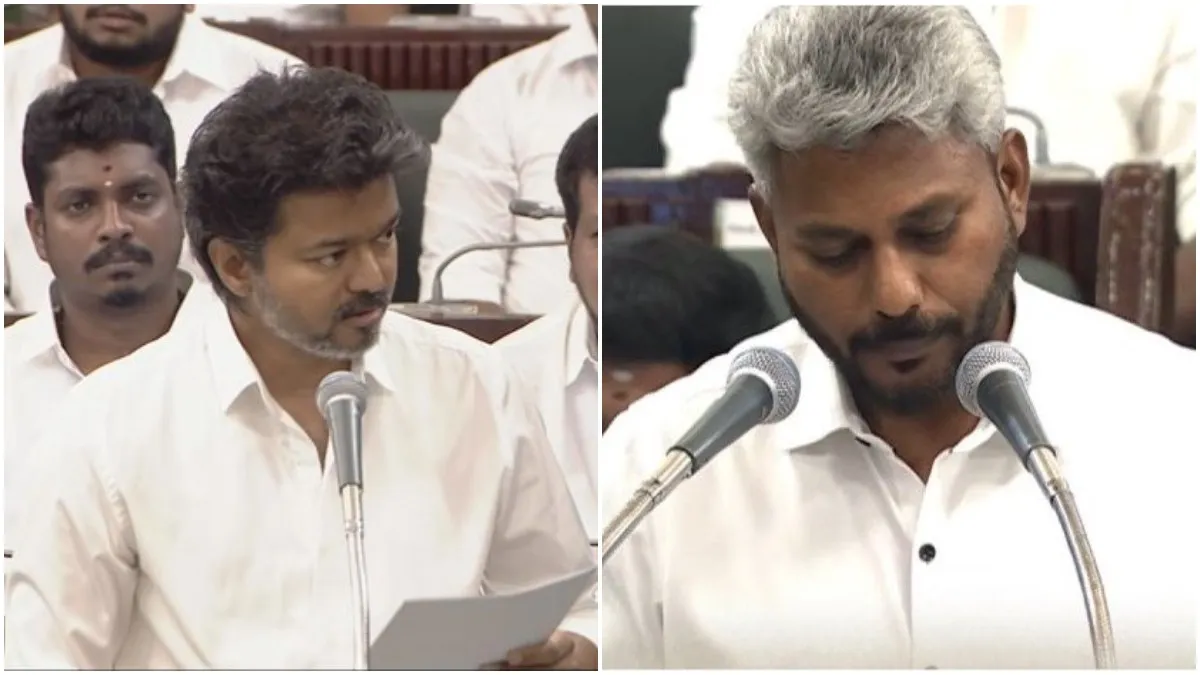 அமைச்சர் மரிய வில்சன் ஸ்டைல் மாதிரி இருக்கே.. பேச்சு வழக்கில் தீர்மானத்தை வாசித்த முதல்வர் விஜய்!