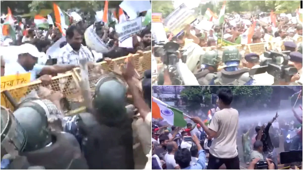 மாணவர்களை விரட்டி விரட்டி அடித்த போலீஸ்.. தண்ணீர் பீரங்கியை இறக்கி அதிரடி! உச்சக்கட்ட பரபரப்பு