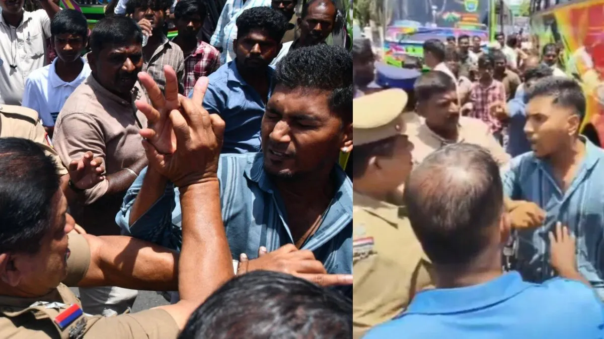 தவெக கூட்டணியில் விசிக அராஜகம்.. தஞ்சாவூரில் போலீஸை அடித்த இளைஞர் கேள்வி