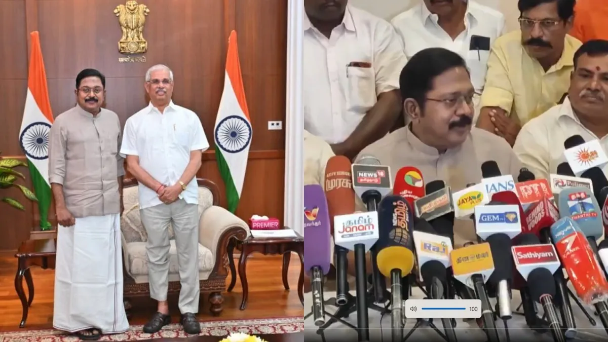 திடீரென ஆளுநர் அர்லேகரை சந்தித்த டிடிவி தினகரன்.. ராஜ்பவன் வாசலில் சொன்ன வார்த்தை!