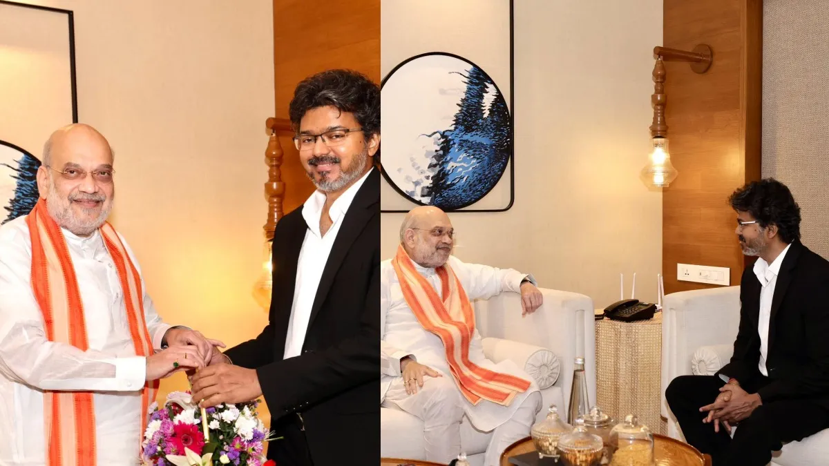இதுக்கு பெயர்தான் மத்திய அரசுடன் இணக்கமா போறதா.. அமித்ஷாவை வரவேற்க விஜய் வந்ததன் நோக்கம் என்ன?