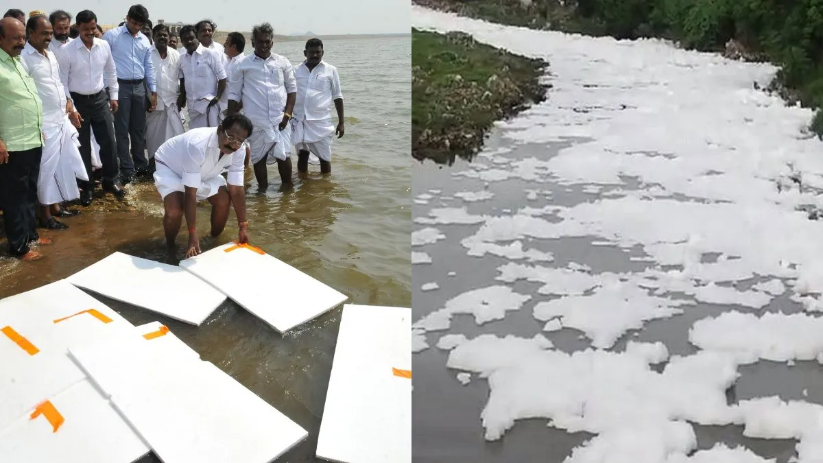 ஆத்துல நுரை வர ஷாம்பூ காரணமா? என்ன மட்டும் அந்த ஓட்டு ஓட்டுனீங்களே? நியாயம் கேட்கும் செல்லூர் ராஜூ!