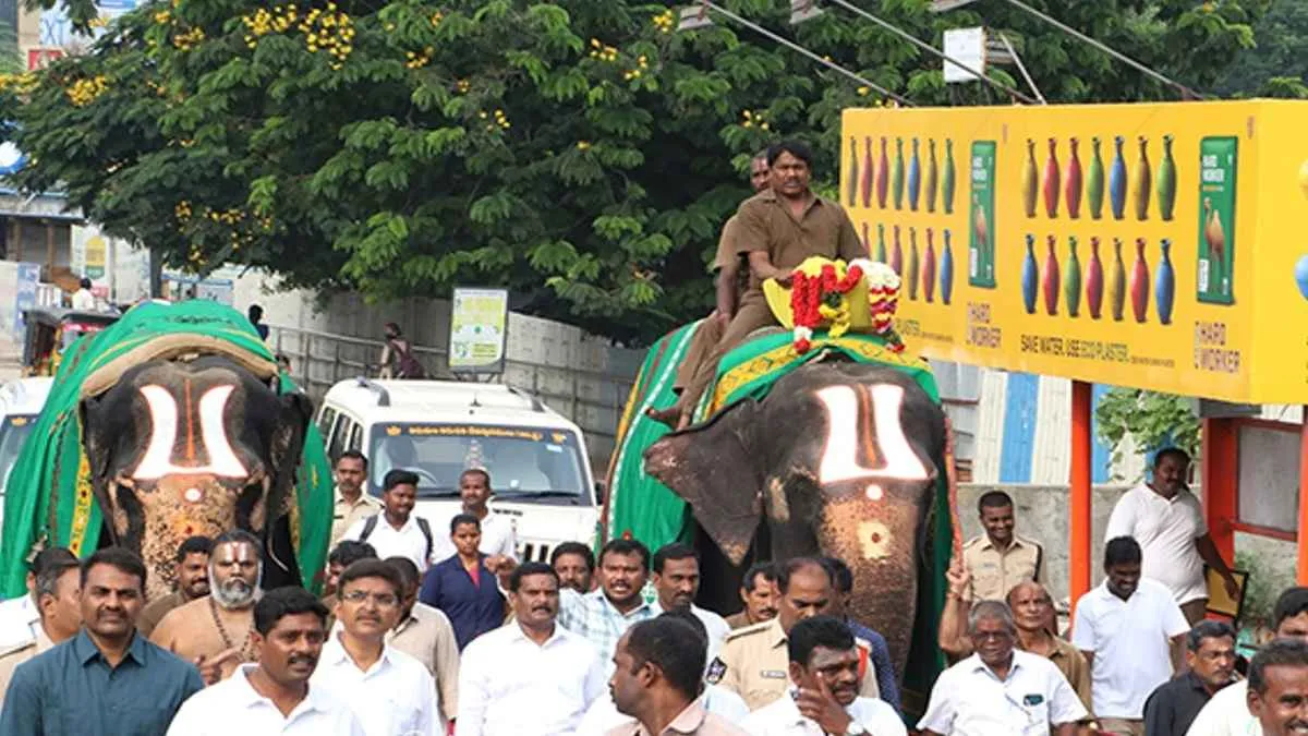 తిరుపతిలో శ్రీవారి సారె ఊరేగింపు `ట్రయల్ రన్`